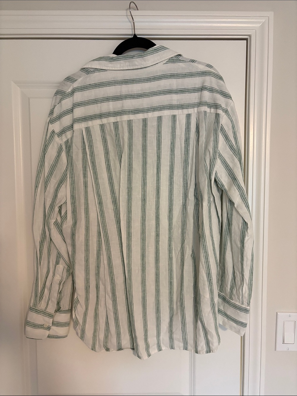 Reformation Green & White Striped Button-Down Shirt - Picture 2 of 3